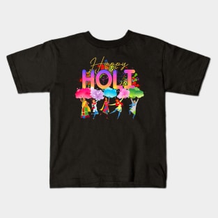 Happy Holi, Hindu Festival Of Colors, Hindu Family Matching, Festival Hindu Of Spring, Indian Spring Kids T-Shirt